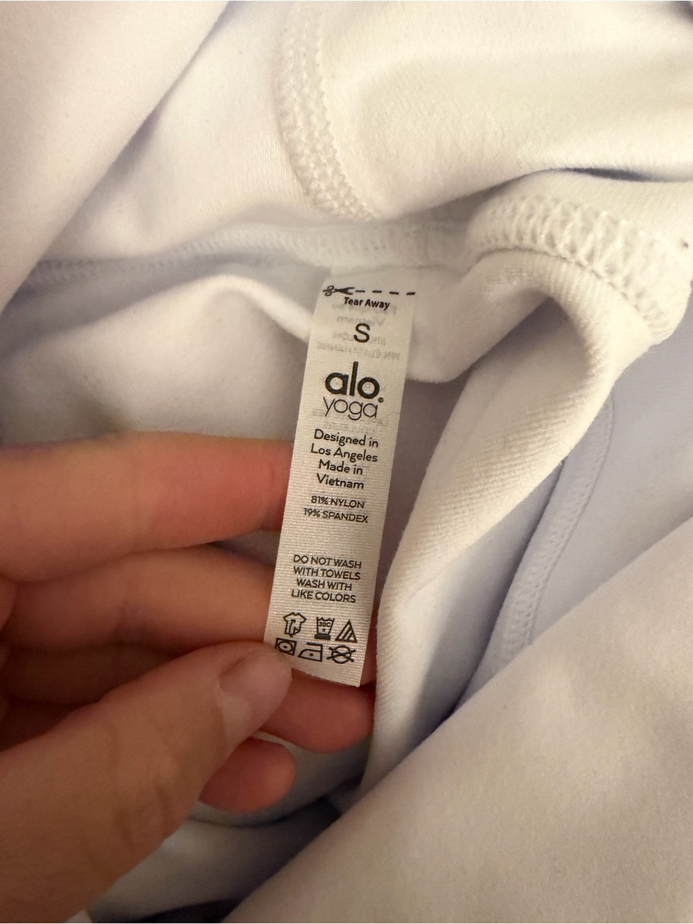 ALO Yoga White Active Leggings with Subtle Logo - Picture 7 of 7